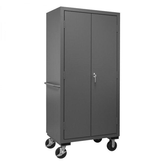 DURHAM MFG 2501M-BLP-30-1795 Mobile Cabinet, 30 Red Bins