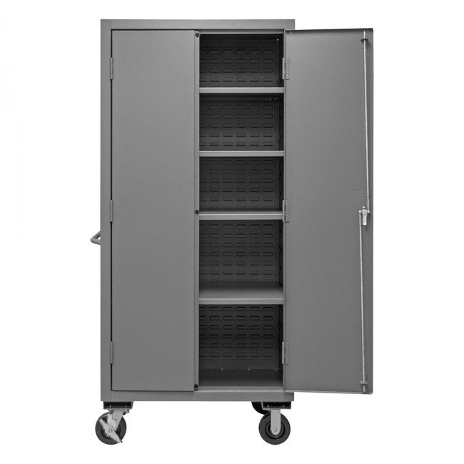 DURHAM MFG 2501M-BLP-4S-95 Mobile Cabinet, 4 Shelves