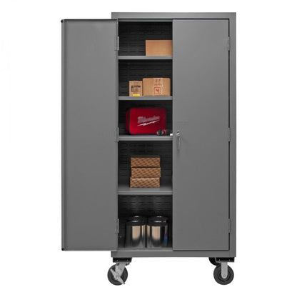 DURHAM MFG 2501M-BLP-4S-95 Mobile Cabinet, 4 Shelves