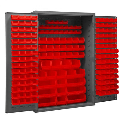 DURHAM MFG 2502-186-1795 Cabinet, 186 Red Bins