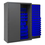 DURHAM MFG 2502-186-5295 Cabinet, 186 Blue Bins