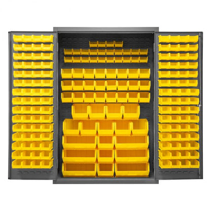 DURHAM MFG 2502-186-95 Cabinet, 186 Yellow Bins