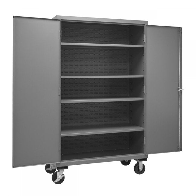 DURHAM MFG 2502M-BLP-4S-95 Mobile Cabinet, 4 Shelves
