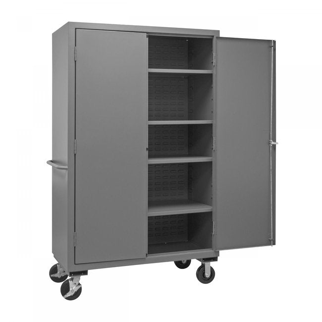 DURHAM MFG 2502M-BLP-4S-95 Mobile Cabinet, 4 Shelves