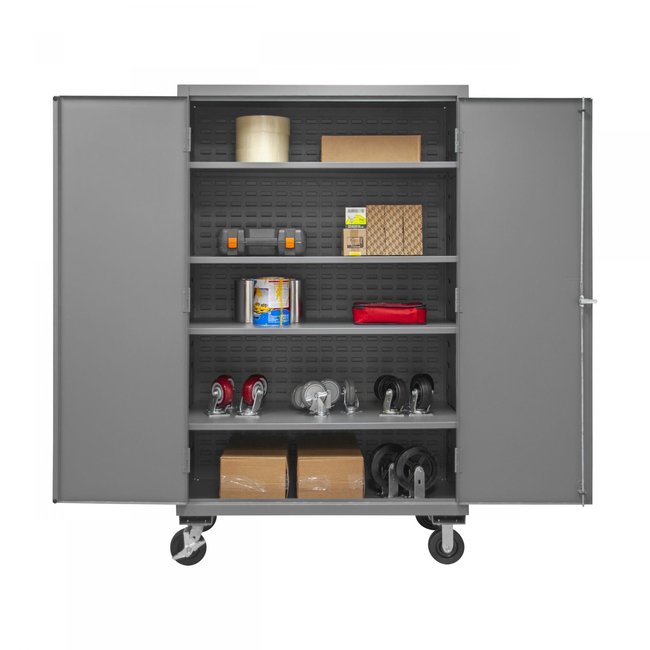 DURHAM MFG 2502M-BLP-4S-95 Mobile Cabinet, 4 Shelves