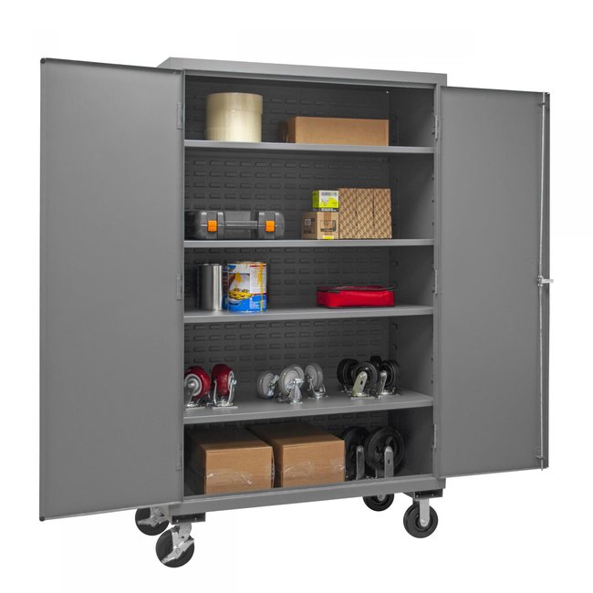 DURHAM MFG 2502M-BLP-4S-95 Mobile Cabinet, 4 Shelves