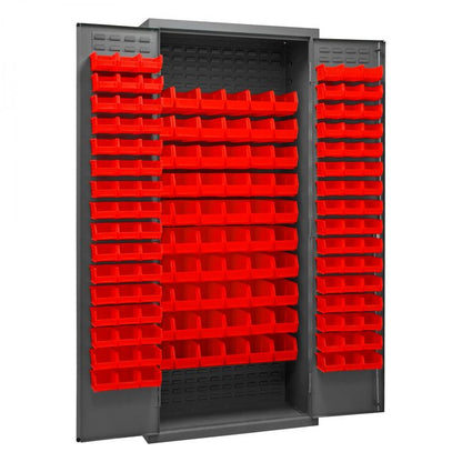 DURHAM MFG 2603-156B-1795 Cabinet, 156 Red Bins