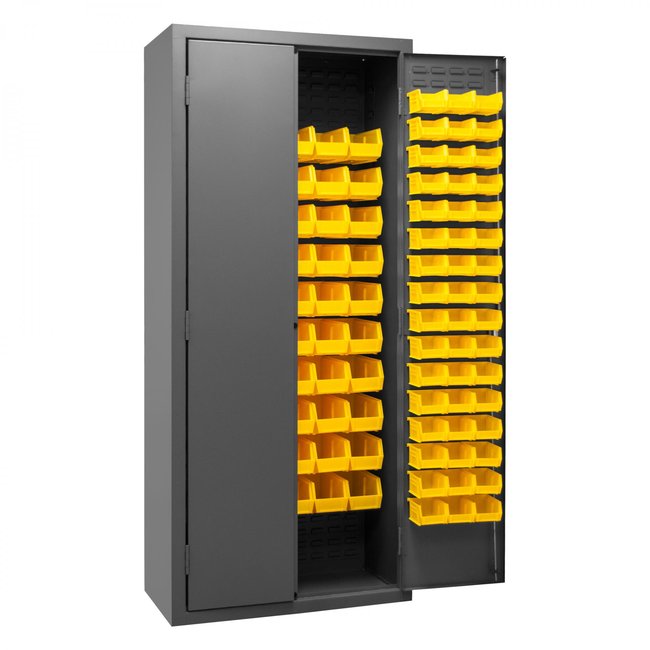 DURHAM MFG 2603-156B-95 Cabinet, 156 Yellow Bins