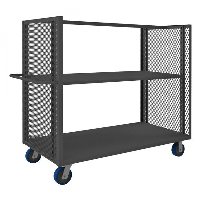 DURHAM MFG 2SPT-EX3060-1A-2K-6PU-95 2 Sided Mesh Truck, 2 Shelves and Top