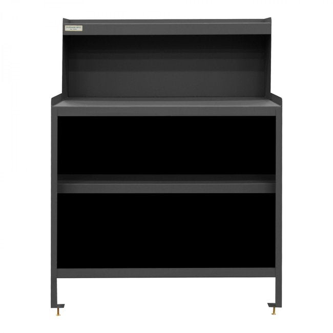 DURHAM MFG 3000RSNDLF-95 Stationary Workstation, 2 Shelf, No Door