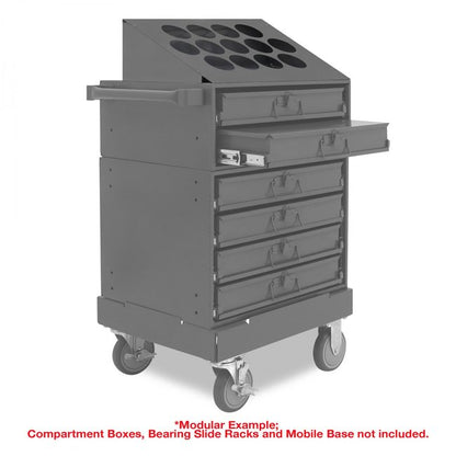 DURHAM MFG 302B-15.75-95 Large Bearing Slide Rack, 2 Compartments