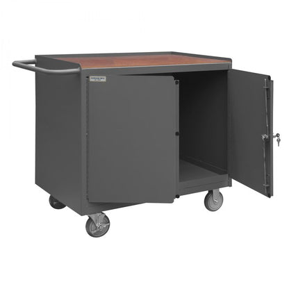 DURHAM MFG 3112-TH-95 Mobile Bench Cabinet, Hard Board, 2 Door