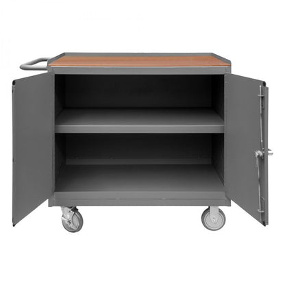 DURHAM MFG 3113-TH-95 Mobile Bench Cabinet, Hard Board Top