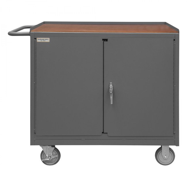 DURHAM MFG 3113-TH-95 Mobile Bench Cabinet, Hard Board Top
