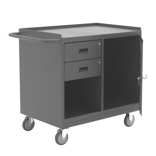 DURHAM MFG 3118-95 Mobile Bench Cabinet, 1 Door, Steel Top