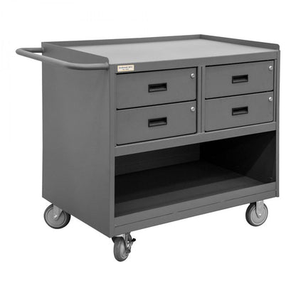DURHAM MFG 3120-95 Mobile Bench Cabinet, 4 Drawer, No Doors