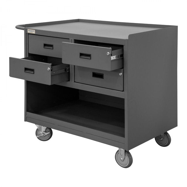 DURHAM MFG 3120-95 Mobile Bench Cabinet, 4 Drawer, No Doors
