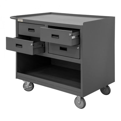 DURHAM MFG 3120-95 Mobile Bench Cabinet, 4 Drawer, No Doors
