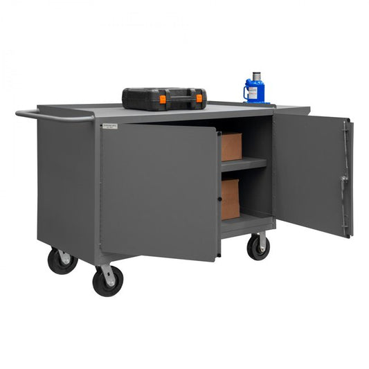 DURHAM MFG 3400-95 Mobile Bench Cabinet, 1 Shelf, 2 Doors