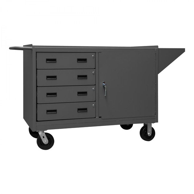 DURHAM MFG 3401-95 Mobile Bench Cabinet, 1 Shelf, 4 Drawers