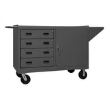 DURHAM MFG 3401-95 Mobile Bench Cabinet, 1 Shelf, 4 Drawers