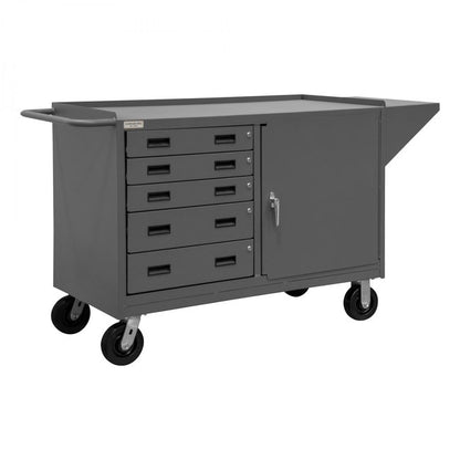 DURHAM MFG 3402-95 Mobile Bench Cabinet, 1 Shelf, 5 Drawers
