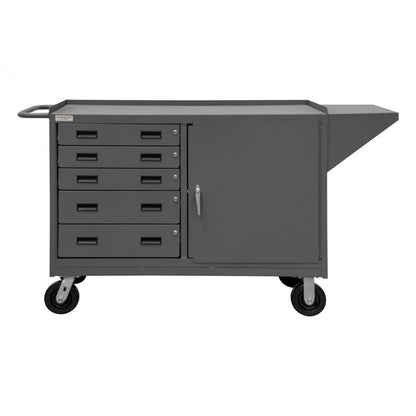 DURHAM MFG 3402-95 Mobile Bench Cabinet, 1 Shelf, 5 Drawers