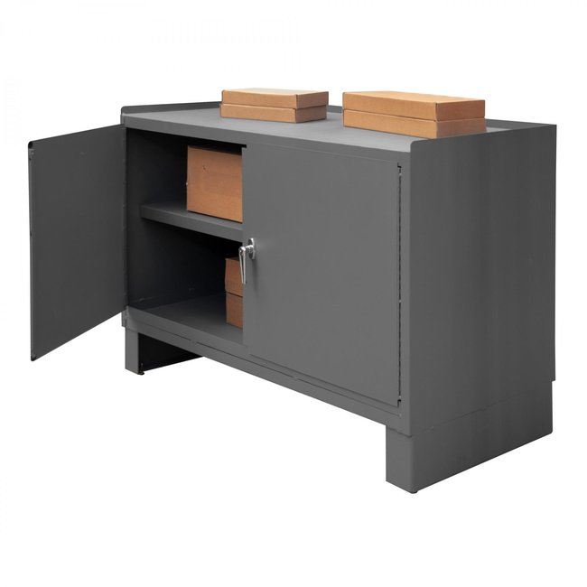DURHAM MFG 3403NVSLF-95 Stationary Workstation, 2 Shelf, 2 Doors