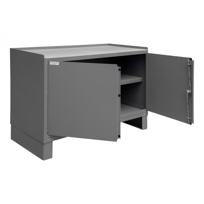 DURHAM MFG 3403NVSLF-95 Stationary Workstation, 2 Shelf, 2 Doors