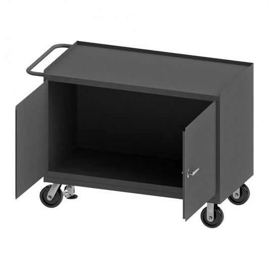 DURHAM MFG 3411-FL-95 Mobile Bench Cabinet, 2 Door, FL