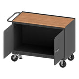 DURHAM MFG 3411-TH-FL-95 Mobile Bench Cabinet, Hard Board, FL