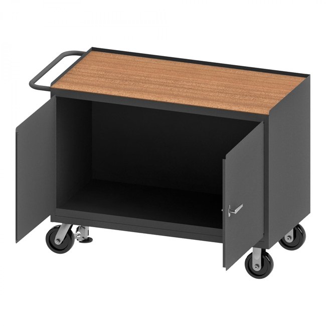 DURHAM MFG 3411-TH-FL-95 Mobile Bench Cabinet, Hard Board, FL