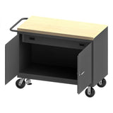 DURHAM MFG 3413-MT-FL-95 Mobile Bench Cabinet, Maple, Floor Lock