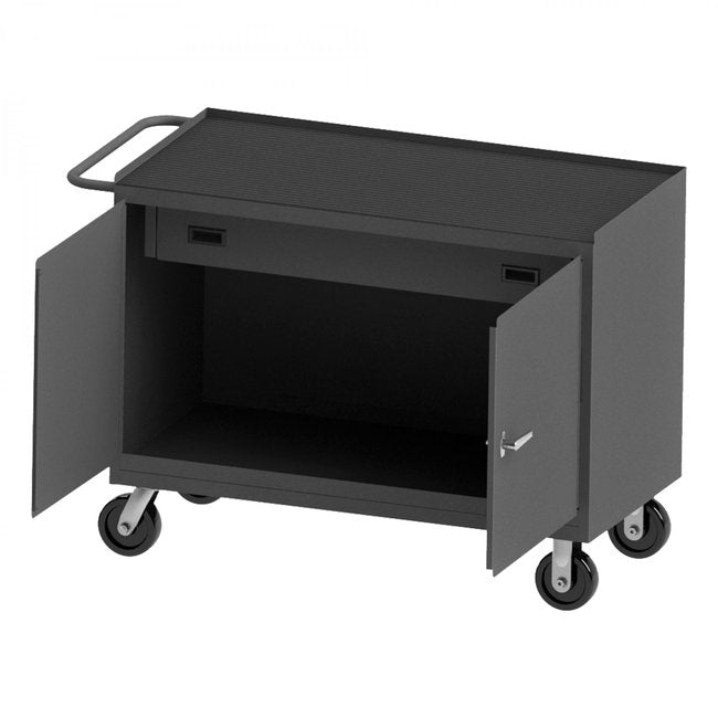 DURHAM MFG 3413-RM-95 Mobile Bench Cabinet, 1 Drawer, Mat