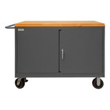 DURHAM MFG 3415-MT-FL-95 Mobile Bench Cabinet, Maple, Floor Lock