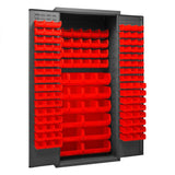 DURHAM MFG 3500-138B-1795 Cabinet, 138 Red Bins