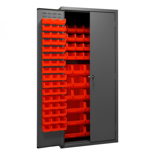 DURHAM MFG 3500-138B-1795 Cabinet, 138 Red Bins