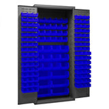 DURHAM MFG 3500-138B-5295 Cabinet, 138 Blue Bins