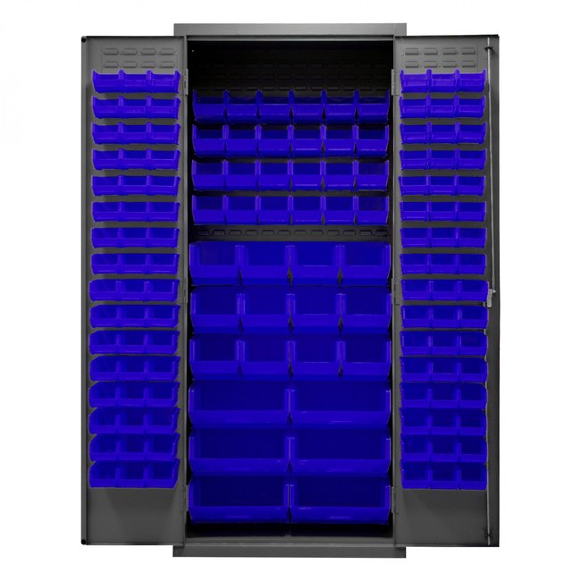 DURHAM MFG 3500-138B-5295 Cabinet, 138 Blue Bins