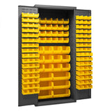 DURHAM MFG 3500-138B-95 Cabinet, 138 Yellow Bins