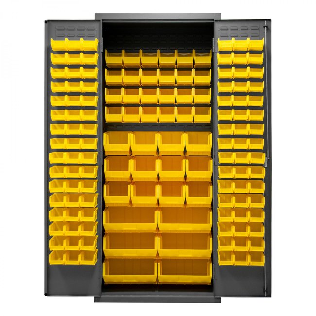 DURHAM MFG 3500-138B-95 Cabinet, 138 Yellow Bins