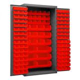 DURHAM MFG 3501-BDLP-132-1795 Cabinet, 132 Red Bins