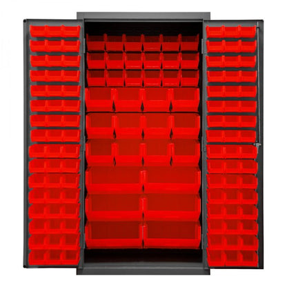 DURHAM MFG 3501-BDLP-132-1795 Cabinet, 132 Red Bins