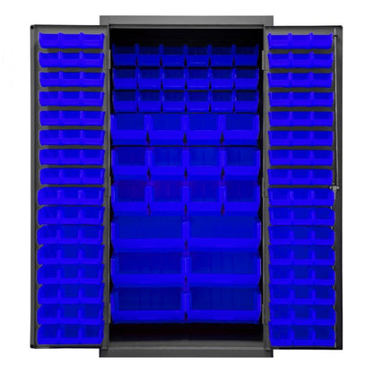 DURHAM MFG 3501-BDLP-132-5295 Cabinet, 132 Blue Bins