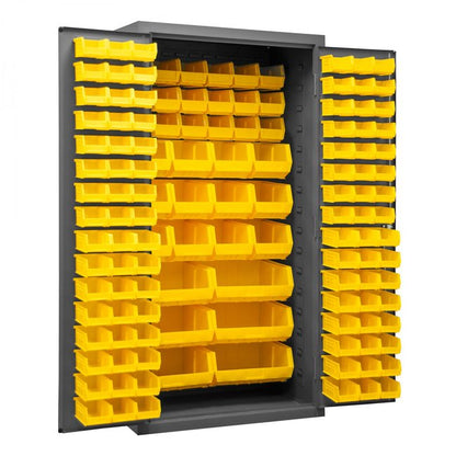 DURHAM MFG 3501-BDLP-132-95 Cabinet, 132 Yellow Bins