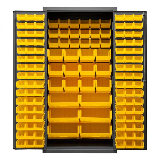 DURHAM MFG 3501-BDLP-132-95 Cabinet, 132 Yellow Bins