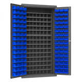 DURHAM MFG 3501-DLP-72/40B-96-5295 Cabinet, 96 Blue Bins, 112 Steel Bins