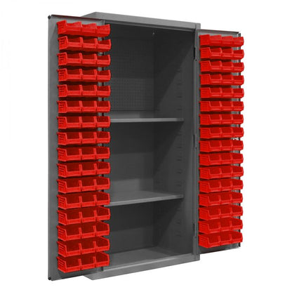 DURHAM MFG 3501-DLP-PB-96-2S-1795 Pegboard Cabinet, 2 Shelves, 96 Bins