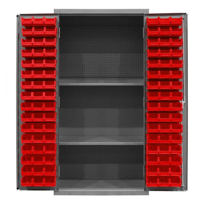 DURHAM MFG 3501-DLP-PB-96-2S-1795 Pegboard Cabinet, 2 Shelves, 96 Bins