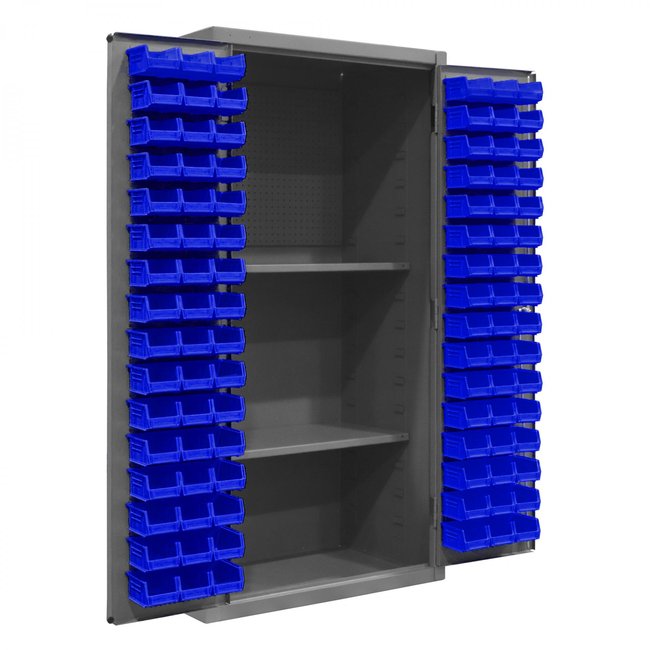 DURHAM MFG 3501-DLP-PB-96-2S-5295 Pegboard Cabinet, 2 Shelves, 96 Bins